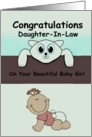 Congratulation on a new baby Girl Daughter-In-Law card