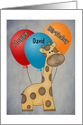 Happy Birthday (Customize Name) Giraffe and Balloons Card