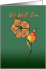 Get Well Soon card with Flower and Butterfly card