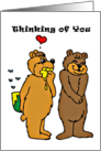 Thinking of You with bears Blank Note card