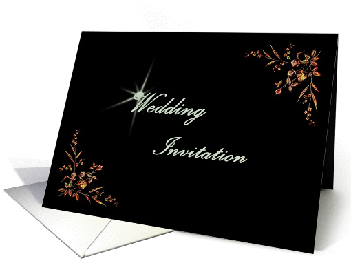 Elegant Wedding Invitation Floral Scrolls card (1056341)