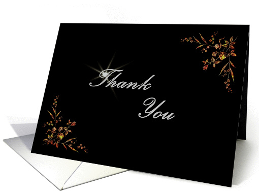 Elegant Wedding Attendance Thank You Floral Scrolls card (1056355)