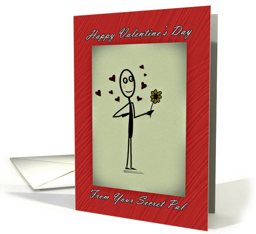Secret Pal Valentine Hearts and Flower card (1058869)