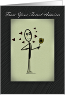 Secret Admirer Romance, Love, Hearts and Flower card