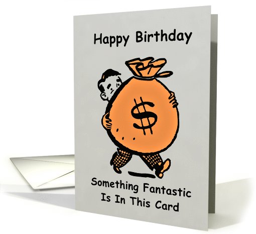 Happy Birthday funny money bag card (1060957)