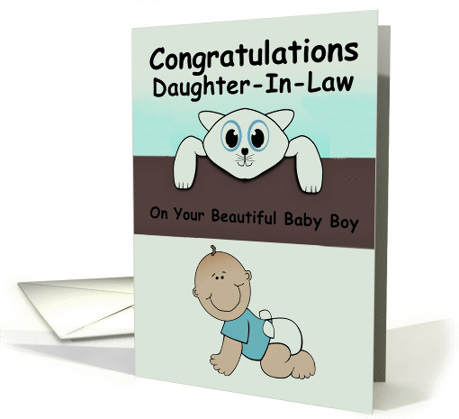 Congratulation on a new baby Boy Daughter-In-Law card (1064829)