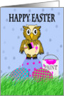 Easter Owl Painting Eggs - Owl, Paint, Easter eggs, card