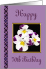 Happy 70th Birthday - Johnny Jump-Up Flowers card