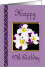 Happy 97th Birthday - Johnny Jump-Up Flowers card