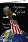 Congratulations Eagle Scout - Eagle, American Flag, Earth card