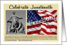 Celebrate Juneteenth - Emancipation Statue, American Flag card