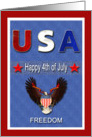 4th of July Barbecue Invitation- Eagle, Stars card