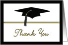 Black and White Graduation Thank you - Graduation Cap card