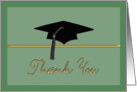 Moss Green Graduation Thank you - Graduation Cap card