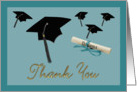 Blue Graduation Thank you - Graduation Cap card