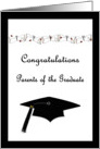 Black and White Congratulations Parents of the Graduate card