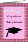 Pink & Plaid Congratulations Mother of the Graduate card