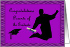 Purple & Plaid Congratulations Parents of the Graduate card