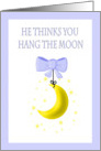 Father’s Day from son - Moon, Blue Ribbon card