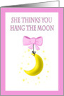 Father’s Day from Daughter - Moon, Pink Ribbon card