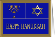 Happy Hanakkah - Star of David & Menorah card