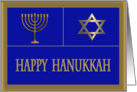 Happy Hanakkah - Star of David & Menorah card