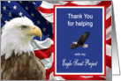 Eagle Scout Project Thank You - American Bald Eagle & American Flag card