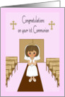 Girl First Communion Pink Card