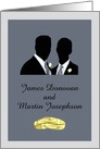 Custom Gay Wedding Invitation Card - Wedding Rings & Silhouettes card