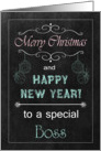 Chalkboard Christmas Card for Boss - Ornaments card
