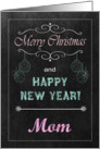 Chalkboard Christmas Card for Mom - Ornaments card