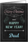 Chalkboard Christmas Card for Dad - Ornaments card