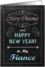 Chalkboard Christmas Card for Fiance - Ornaments card