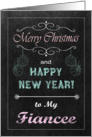 Chalkboard Christmas Card for Fiancee - Ornaments card