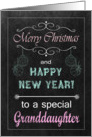 Chalkboard Christmas Card for Granddaughter - Ornaments card