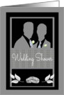 Gay Wedding Shower Invitation - Silhouettes & Rings card