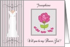 Custom Be My Flower Girl Wedding Attendant Invitation card