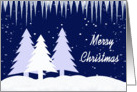 Christmas Card - Icicles, trees and snow card