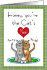 Funny You’re The Cat’s Meow Anniversary Card - Two Cats, Heart card