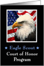 Eagle Scout Court of Honor Program card