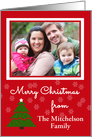 Custom Photo Chistmas Card - Christmas Tree & Snowflakes card