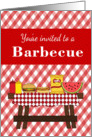 Barbecue Invitation - Gingham, Table & Food card