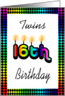 Twins 16th Birthday - Rainbow Colors card