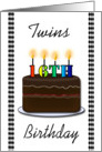 Twins 16th Birthday - Cake, Rainbow Candles card