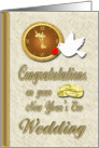 Congratulations New Year’s Eve Wedding - Clock, Dove & Rings card