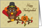 Happy Thanksgivukkah - Owl Turkey & Star of David card