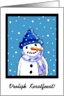 Merry Christmas Dutch Language Vrolijk Kerstfeest - Snowman card