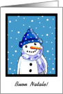 Merry Christmas Italian Language Buon Natale - Snowman card