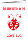 Bitten by the Love Bug! - Love Bug with hearts card