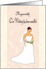 Cancelled Wedding Announcement - Bride looking down card